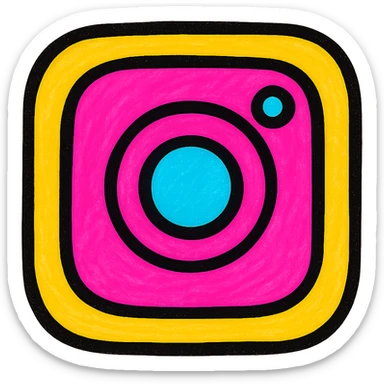 Instagram logo, modern, flat, vibrant colors sticker