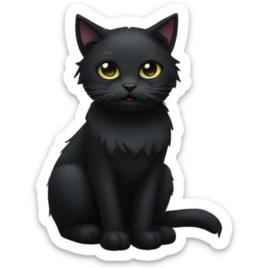 goth cat sticker