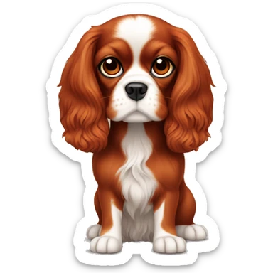 All red cavalier King Charles spaniel no white fur sticker