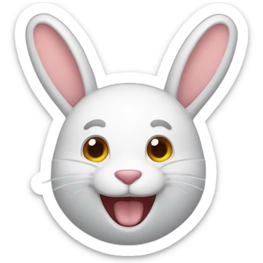 A rabbit in Google Meet App is laughing sticker