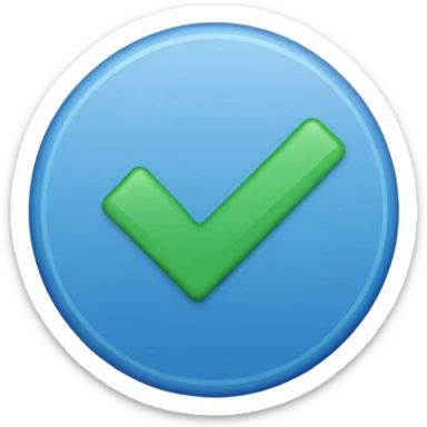 blue circle with a checkmark in the middle sticker