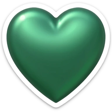 heart with a metallic green finish sticker