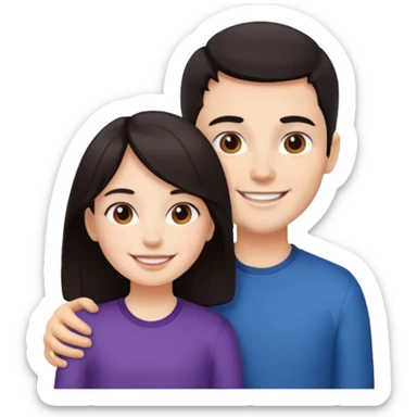 Brother ans sister, white skin, dark hair sticker