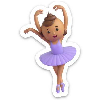 ballerina with a poop emoji head in back attitude pose sticker