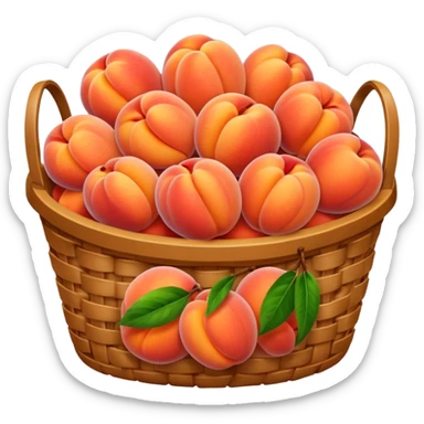 Basket of peaches sticker