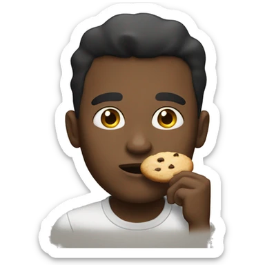 strong white man eating cookie sticker