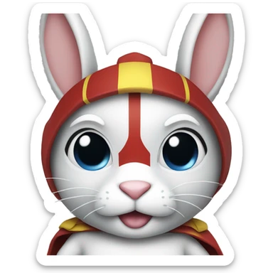 Rabbit dressed as funny super hero sticker