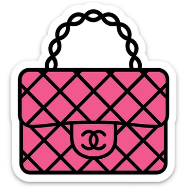 pink Chanel purse, clean lines sticker