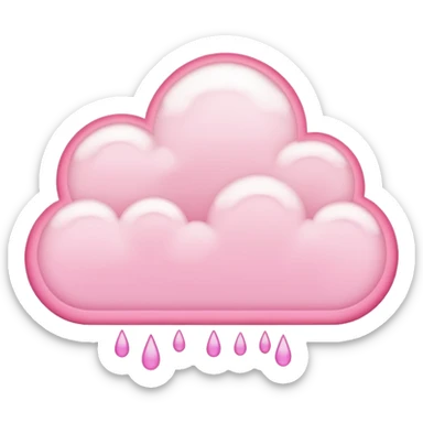 emo black cloud with a pink outline sticker