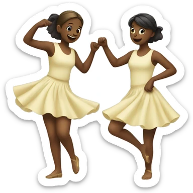 two  girls dancing sticker