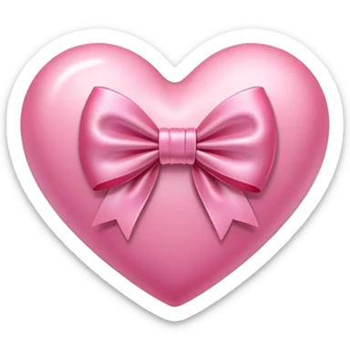 Corazón rosa con lazo  sticker