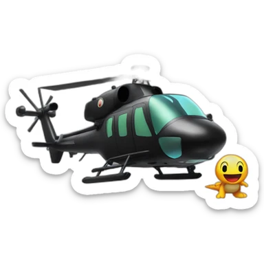black Yoshi in an attack helicopter sticker