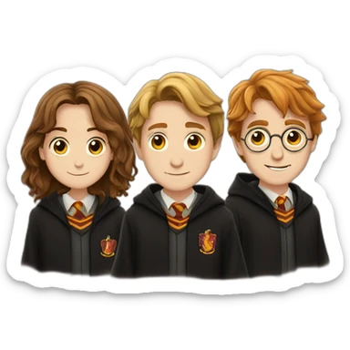 Harry Potter, Hermione, Ron sticker