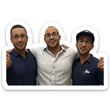 boys in striped shirts sticker