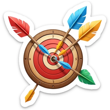 3 arrows at the center of a target sticker