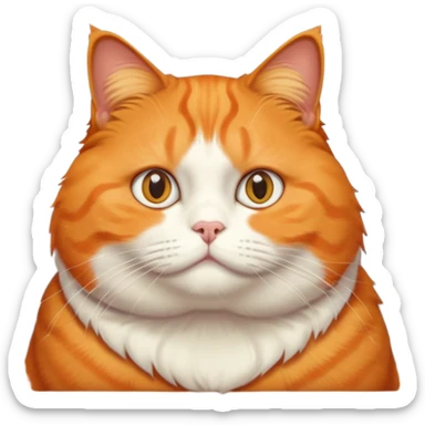 Obese, orange cat looking out of a framed window  sticker