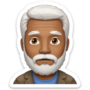 Hombre marrón con la pelada blanca y barba sticker