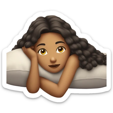 girl laying on pillow sticker