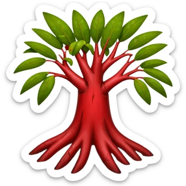 cut red mangrove and cut roots sticker
