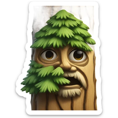 Pine tree with face  sticker