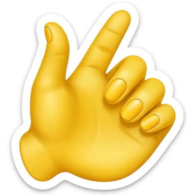 yellow emoji ios style hand making an 'L' shape with his thumb and first finger extended while the others not sticker