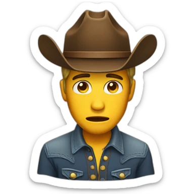 sobbing crying tears cowboy sticker