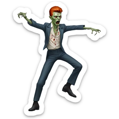david bowie zombie dancing sticker