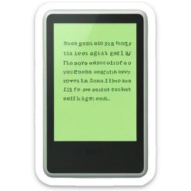 a matcha green kindle with text on the screen sticker