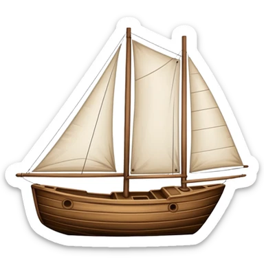 sailboat hull with rudder but no sails attached sticker