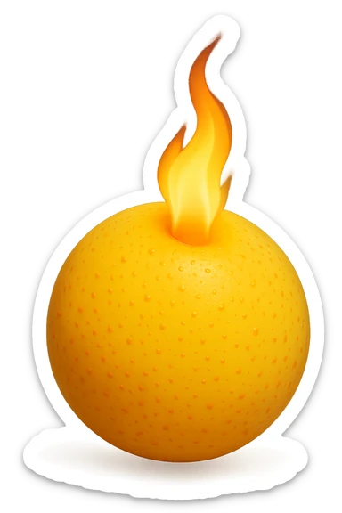 cellula di grasso (adipocita) gialla con fiamma 3d sticker