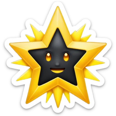 Black star shine sticker