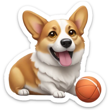 Corgi with ball sticker