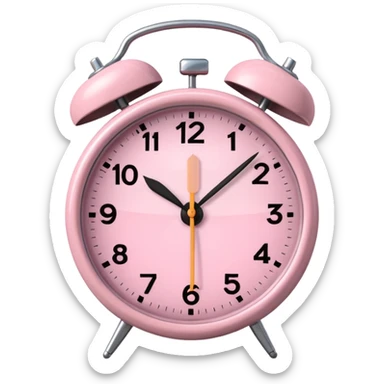 Please make me an alarm clock that will show six o'clock in the morning and make it in the style of ios 18.1 and aesthetic and the color is light pink sticker