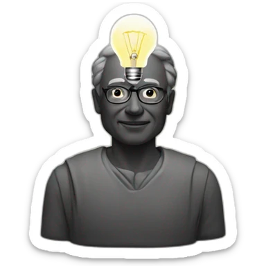 a wise man and a lightbulb sticker