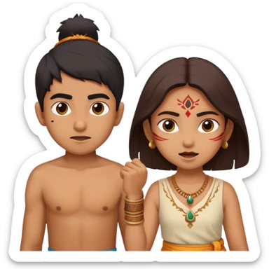 brother and sister fighting indian culture naughty  sticker