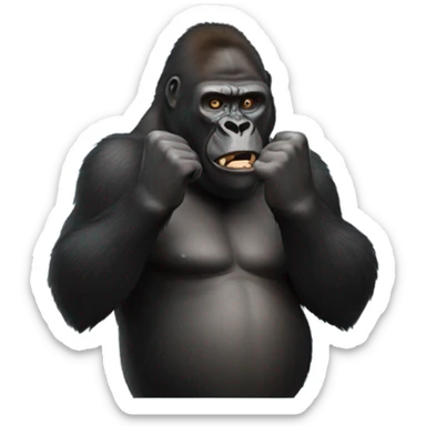 Gorilla throwing up his hands in disbelief sticker