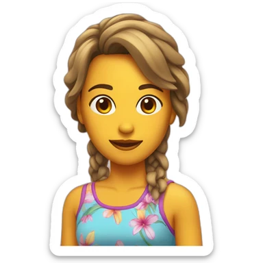 Chica en la playa sticker