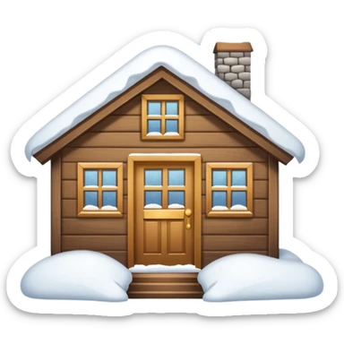 i want a house fully covered with heavy snow, not able to get out emoji. even not able to open door conditio sticker