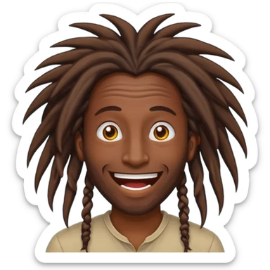 Dark skinned dreadhead with mind blowed sticker