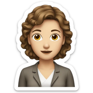 women with brown hair teacher of french sticker