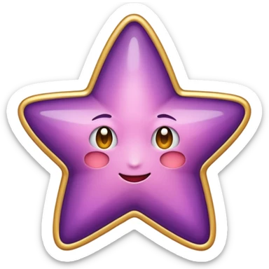 Quiero un emoji de estrella, pero que la estrella sea de oro rosa y brilli brilli con chispitas moradas sticker