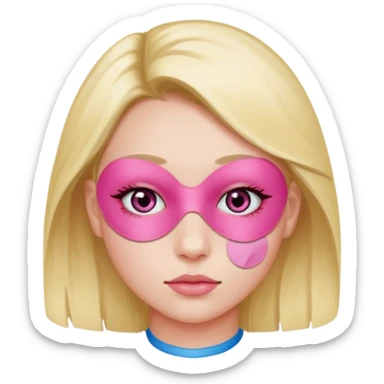 Girl with pink under eye patches sticker