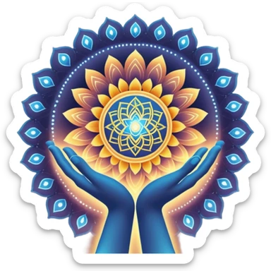 A divine abstract force creating humans through karma,
shown as a luminous cosmic hand made of light (not realistic),
forming a human figure from particles.
Hindu spiritual aura, sacred geometry, subtle mandala lines,

 
 sticker