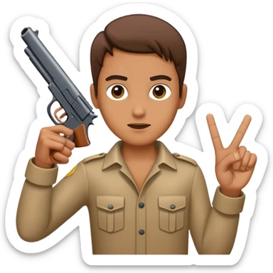 Personne qui imite un pistolet avec ses doigts  sticker