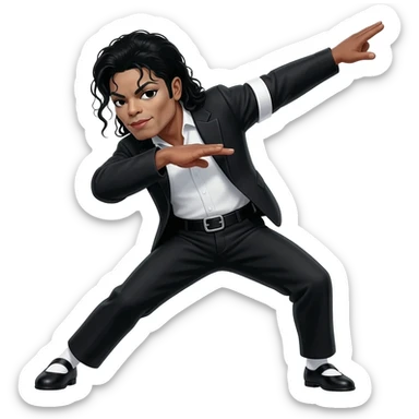 michael jackson dab, dancing legs, wearing black bad outfit sticker