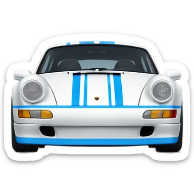 porsche with a blue stripe in the middle sticker