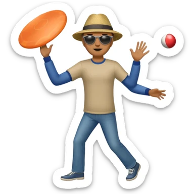Man throwing a frisbee to the right, full body sticker