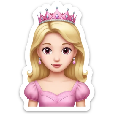 Princess make her dress pink sticker