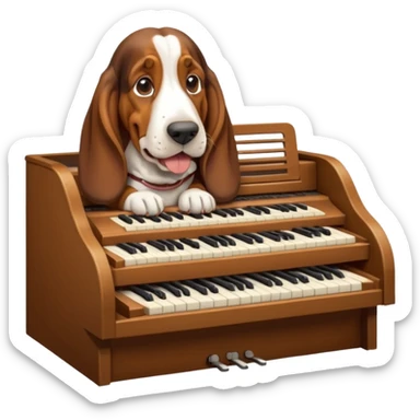 bassethound playing hammond sticker