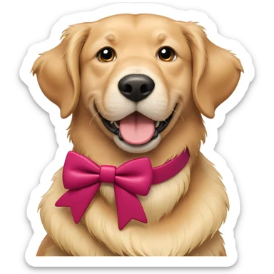 dog with bowtie on white sticker